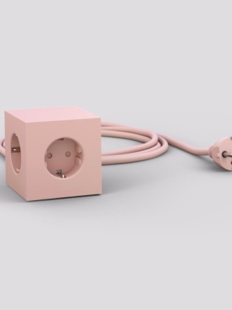 Avolt Square 1 Steckdosenleiste - Old Pink - Magnetisches Verlängerungskabel mit 3 Steckern und 2 USB-Anschlüssen