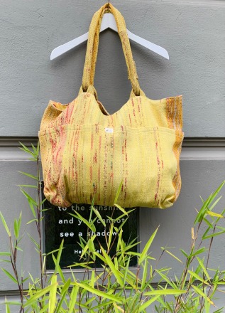 Solid - Tasche aus Sari - Yellow&amp;Orange - Werte: Umweltfreundlich Handgemacht Bio