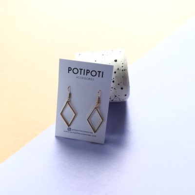POTIPOTI Accessoires - Ohrringe Raute vergoldet - Handmade in Berlin