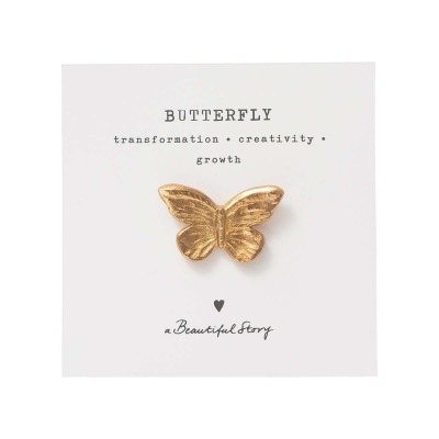 a Beautiful Story - Brosche Schmetterling Vergoldet - transformation - creativity - growth