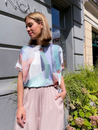 MIO ANIMO - CAT SHIRT Jersey Pastell - Fair made in Berlin