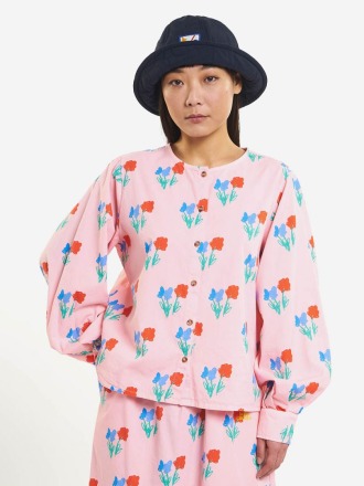 Bobo Choses - FLOWERS ALL OVER PUFF SLEEVE SHIRT - 100 BCI cotton