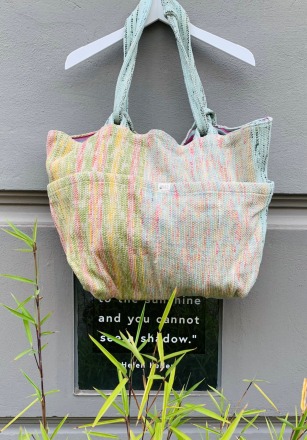 Solid - Tasche aus Sari - Pastel - Werte: Umweltfreundlich Handgemacht Bio
