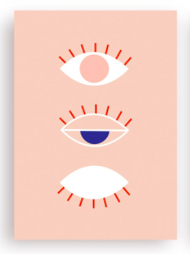 Postkarte - Evil eye rosé - la maison merle