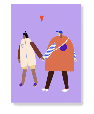 AnnaKatharinaJansen - Postkarte - Walking Lovers - create fair and ecofriendly