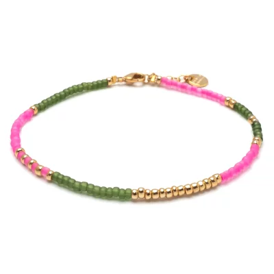 BLUSH INDIGO - Armband Maya - Pink Olive - 24k vergoldet