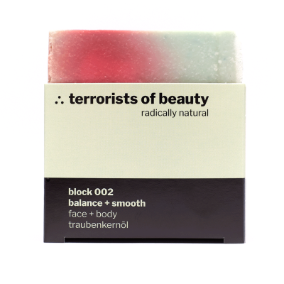 terrorists of beauty - seife block 002 balance smooth - zertifizierte naturkosmetik ohne plast