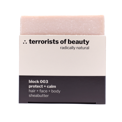 terrorists of beauty - seife block 003 protect calm - zertifizierte naturkosmetik ohne plastik