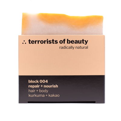 terrorists of beauty - seife block 004 repair nourish - zertifizierte naturkosmetik ohne plastik