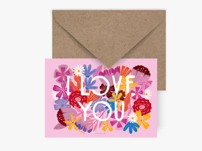 typealive - Postkarte - Bloomy Love - Offsetdruck auf Naturpapier