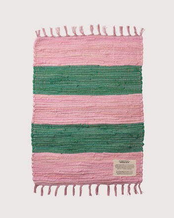 Bongusta - Chindi Rug 45x60 cm - Pink & Grass - 100 Cotton