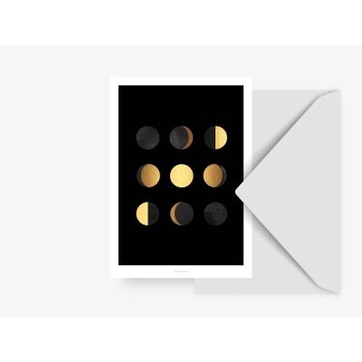 typealive - Postkarte - Mondphasen - Offsetdruck auf Naturpapier