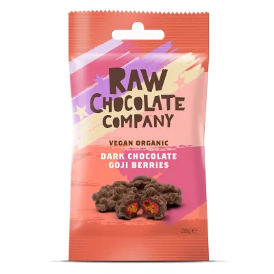 THE RAW CHOCOLATE COMPANY - Schokoladen-Goji-Beeren-Snackpack 28g - Biologisch Vegan Glutenfrei Palm