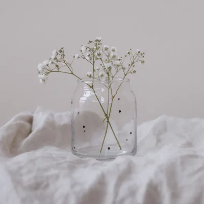 Eulenschnitt - Vase klein - Punkte - aus Glas