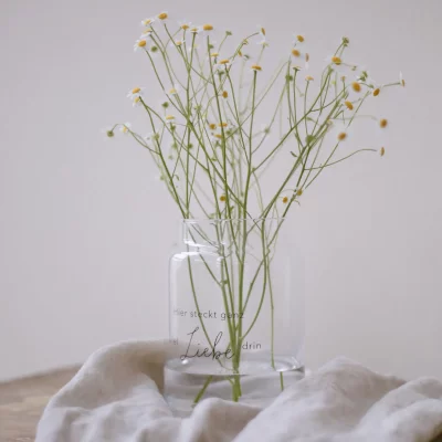 Eulenschnitt - Große Vase - Liebe - aus Glas