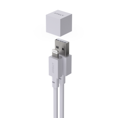 Avolt Cable 1 Ladekabel - Gotland Grey - USB-A to Apple Lightning charging cable