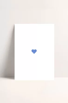 JUKSEREI - POSTCARD HEART BLUE - Designed in Berlin Handmade in Italy