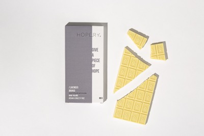 Hopery - natural & friendly bath chocolate 80g / LAVENDER ORANGE - GIVE A PIECE OF HOPE