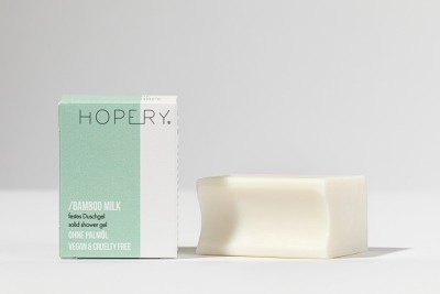 Hopery - Festes Duschgel ohne plastikverpackung / BAMBOO MILK - GIVE A PIECE OF HOPE