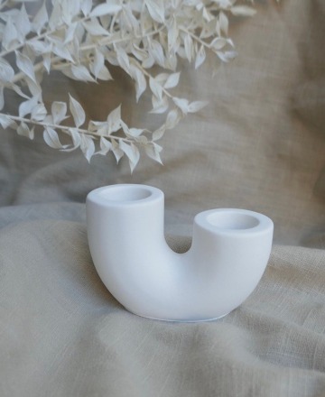 Mykiro - Kerzenhalter aus Keramik - weiß - Mykiro