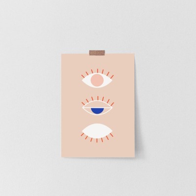Postkarte - Line Drawing Eye - la maison merle