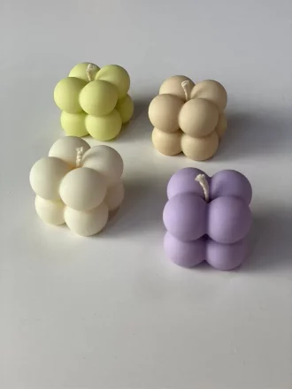 Mykiro - Mini Bubble Kerze - verschiedene Farben - Kerze aus Rapswachs