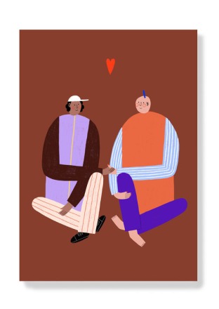 AnnaKatharinaJansen - Postkarte - Sitting Lovers - Karte