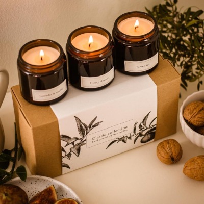 LIMA - Classic collection candles box - 3 Duftkerzen 120 ml - lavender & vanilla green tea & honey blossom