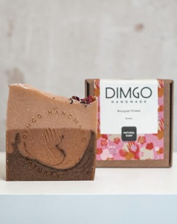 DIMGO - BOUQUET POWER - NATURSEIFE - 100g - Handgemachte Naturseife mit Rosen