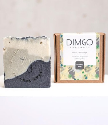 DIMGO - DETOX LANDSCAPE NATURSEIFE - 100g - Handgemachte Naturseife mit Aktivkohle Bergamotte und Ylang-ylang