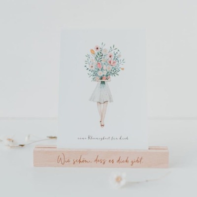 Eulenschnitt - POSTKARTE - Blumenmädchen - eine Kleinigkeit für dich - Postkarte