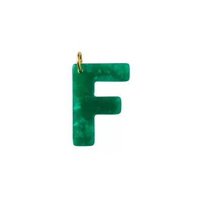 Hello Love - Letter Charm F - ivy green - Designed in Hamburg