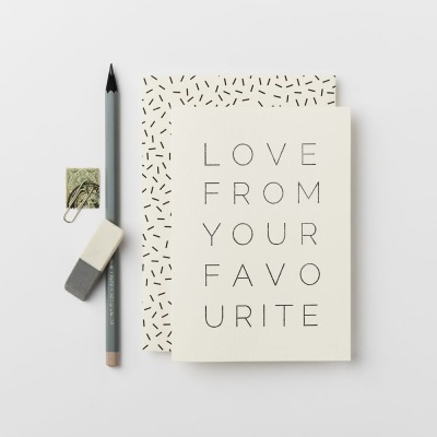 katieleamon - Klappkarte - LOVE FROM YOUR FAVOURITE CARD - hand printed greeting card