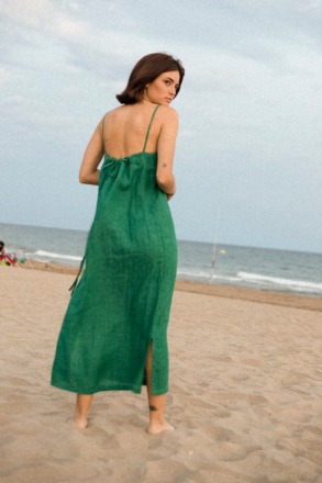 Clo Stories - MARSHA Bio Organic Dress green - Made and designed in Barcelona