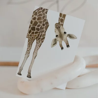 Eulenschnitt - POSTKARTE - Aquarellkarte Giraffe - Postkarte