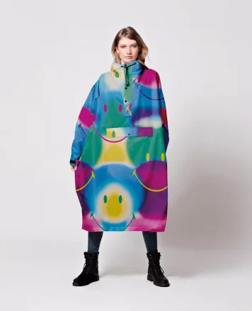 Rainkiss - Rainbow Art x Smiley - Rain Poncho - Certified 100 Recycled Polyester