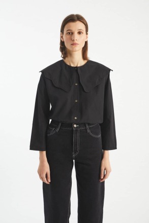 Rita Row - Bund Shirt - Black - 100 ORGANIC COTTON