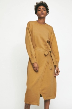 RITA ROW - Boj Dress - Brown - with extrafine Merino Wool