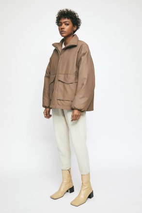 RITA ROW - Picea Oversize Anorak- Taupe - Ethically Made In Portugal