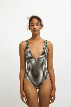 RITA ROW - Hanna Swimsuit - Black Gingham - Ethically made in Portugal