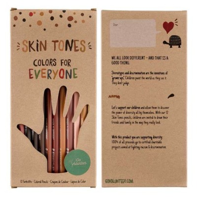 Hautfarben - 12 Hautfarben-Buntstifte - Holz aus nachhaltig bewirtschafteten Wäldern mit PEFC-Siegel