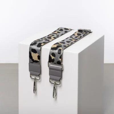 VIVI MARI - strap abstract leopard grey/black - taupe - 100 recyceltes Polyester