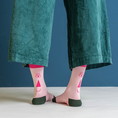 nicenicenice - friendly socks | back face | pink - fair in in Deutschland produziert
