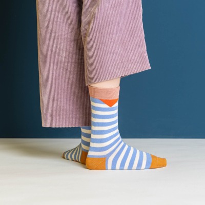 nicenicenice - nice socks block stripes lilac - fair in Deutschland produziert