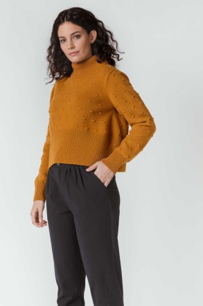 SKFK - AMYA SWEATER - beige - Short knit sweater