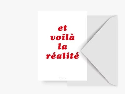 typealive - Postkarte - Réalité No. 3 - Offsetdruck auf Naturpapier