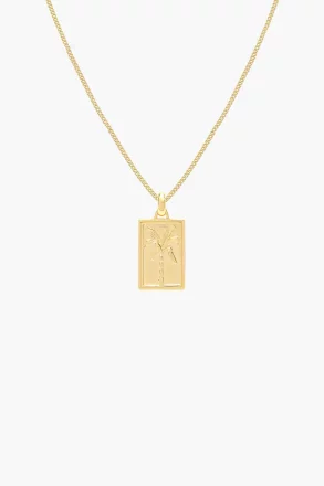 wildthings collectables - Island palm necklace gold plated - Handmade in Bali