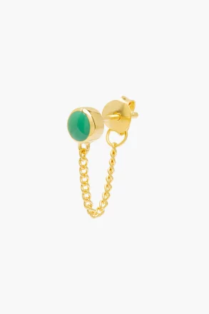 wildthings collectables - Mediterranean blue chain stud gold plated earring - produced locally and sustainably