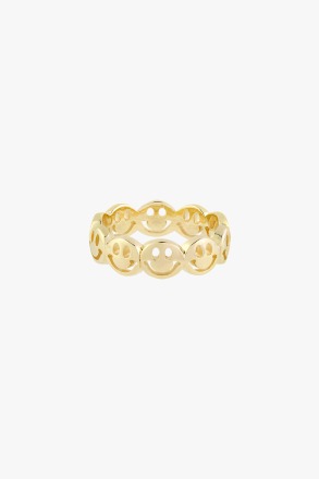 wildthings collectables - Smiley ring gold plated - produced locally and sustainably