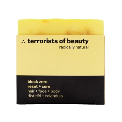 terrorists of beauty - seife block zero reset cure - zertifizierte naturkosmetik ohne plastik